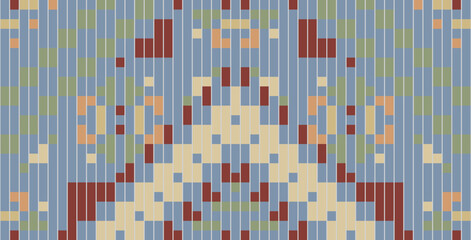 Ethnic Decoration Ikat Pattern Dressfolk Embroidery, Aztec Geometric Ornament Print. Design for Carpet, Wallpaper, Clothing, Wrapping, Fabric