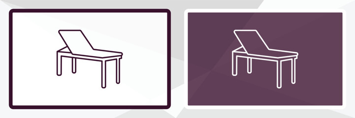 table of treatments outline icon. Linear vector from medical concept. Thin line white and black table of treatments icon isolated on white and dark background