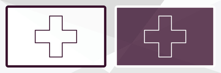 Fototapeta premium nurse cross outline icon. Linear vector from medical concept. Thin line white and black nurse cross icon isolated on white and dark background