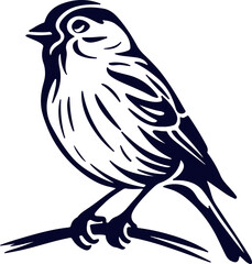 stylish monochrome bird logo