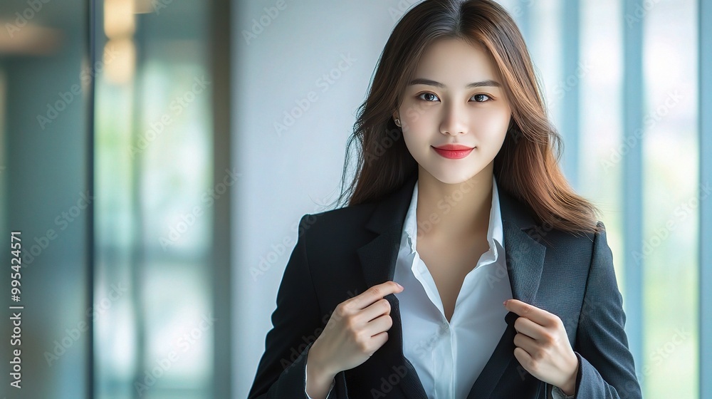 Sticker Confident Businesswoman in Modern Office Portrait