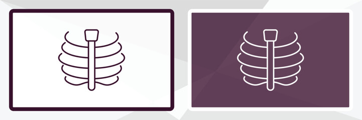 sternum outline icon. Linear vector from medical concept. Thin line white and black sternum icon isolated on white and dark background