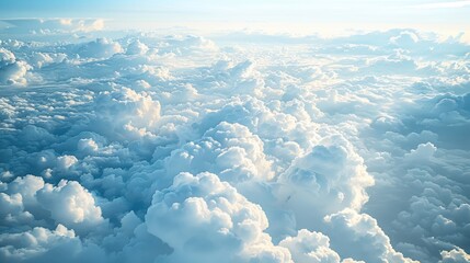 White clouds seen from above in the sky