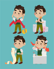 Fototapeta premium Business people stressed and worried with a lot of bill 