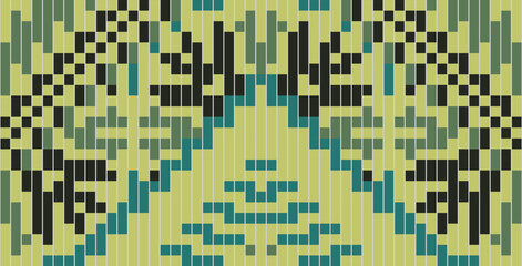 Geometric Korean Traditional Pattern Namefolk Embroidery, Aztec Geometric Ornament Print. Design for Carpet, Wallpaper, Clothing, Wrapping, Fabric