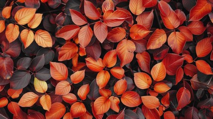 Elm tree foliage with red leaves Ulmus parvifolia background