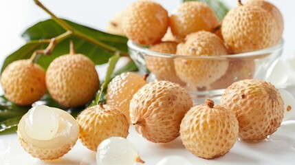 White background with longan