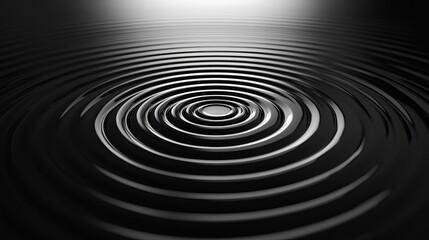 Fototapeta premium Thin, black concentric circles gradually fading outwards, representing a minimalist design with a modern and simple layout
