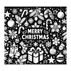 merry christmas with glittering stars design template