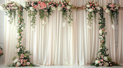 Elegant wedding backdrop with ample space for text