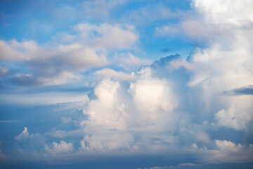 Above the clouds. flight concept.