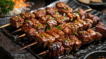 Grilled skewered meat