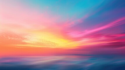 Fototapeta premium Vibrant sunset sky with gradient colors and abstract nature blur