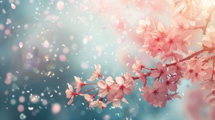 Fototapeta premium Spring Cherry Blossom on Natural Background