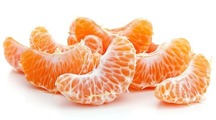 Tangerine segments isolated on white background