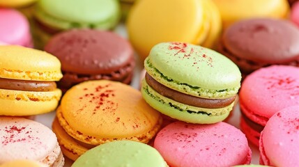 Fototapeta premium French macarons Traditional and vibrant pastries