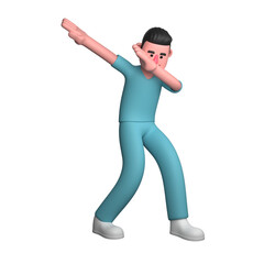 Male Nurse Professional Character. A male nurse is seen doing the 