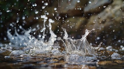 Splashing water