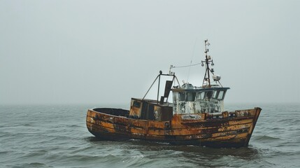 Obraz premium The boat used for fishing came back to land