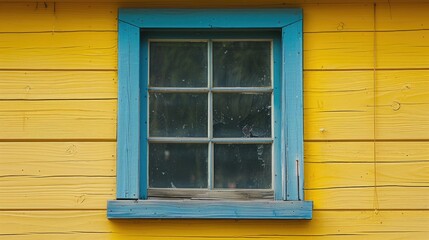 Fototapeta premium The yellow house s window