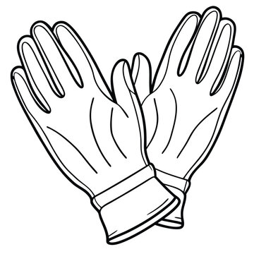 recommend clip art: Medical Latex Glove vector line art