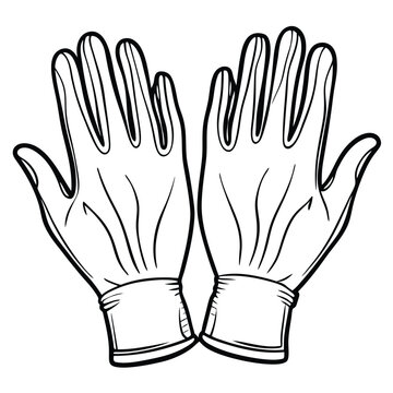 black and white gloves clip art preview