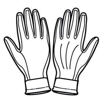 black and white gloves clip art preview