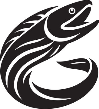 recommend clip art: Eel silhouette vector icon, Eel logo vector black and white