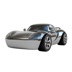 Fototapeta premium 3d rendering icon silver car illustration PNG. cartoon minimal style on transparent isolated background.