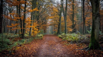 Obraz premium Scenic woodland path