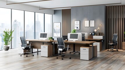 Fototapeta premium Modern bright office interior