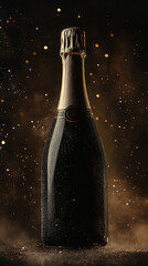 Artistic Minimalist Champagne Bottle Photoshoot with Abstract Background  