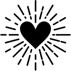 Love red heart illustration pattern on png