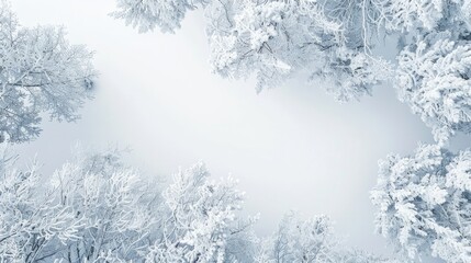 Snowy white background with winter abstract theme from above