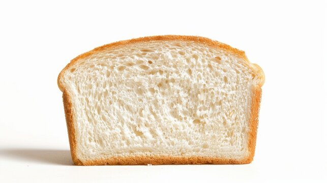 Slice of bread on white background