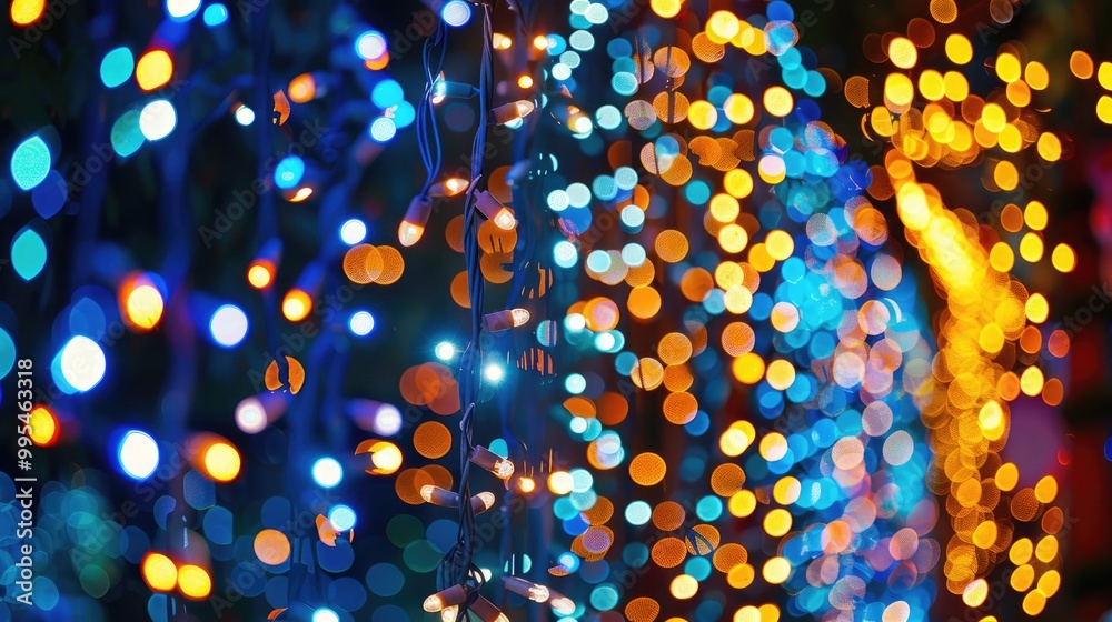 Poster Holiday lights create a stunning abstract backdrop