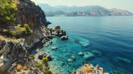 Naklejka premium Rocky Aegean Waters