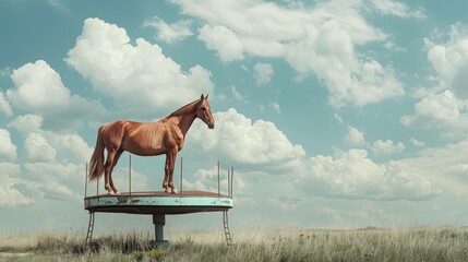 Horse on a rotating platform