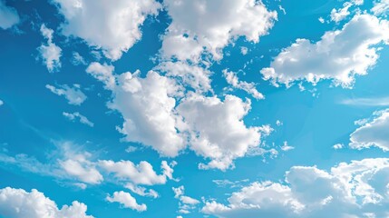 Sky with white clouds on a blue background