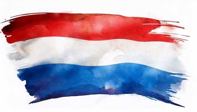 水彩画のオランダの国旗(Watercolor Netherlands flag.)
