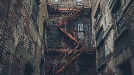 Fototapeta premium Roof access via fire escape