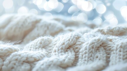 Soft sweater pattern on blurred white background