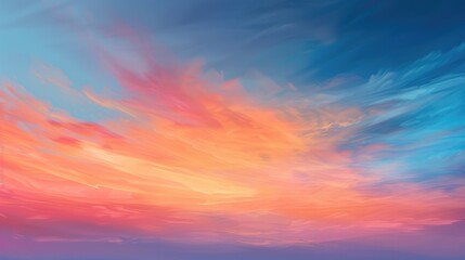 Obraz premium Sky at dusk displaying hues of orange and blue