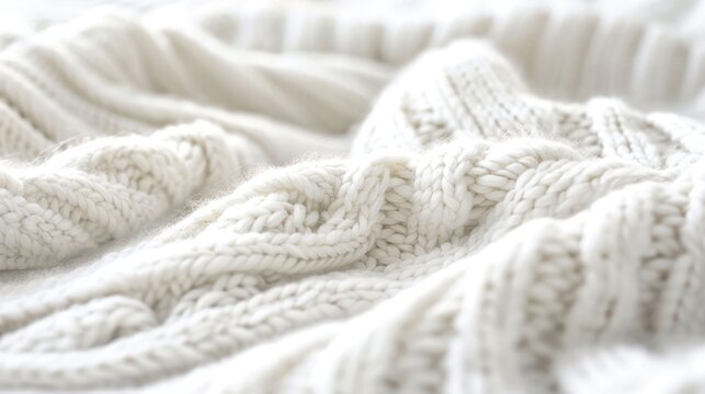 Soft sweater pattern on blurred white background