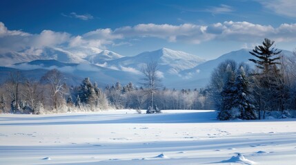 Ideal Spot for Winter Snow Covered White Mountains