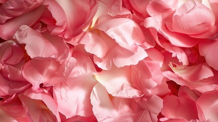 Pink peony petals as backdrop