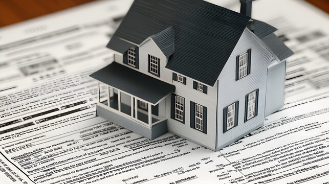 Miniature House Model on a Legal Document