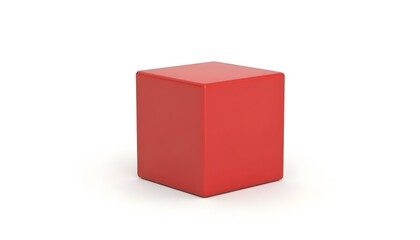 Fototapeta premium Red building block isolated on a white background