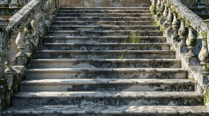 Old stone outdoor staircase background