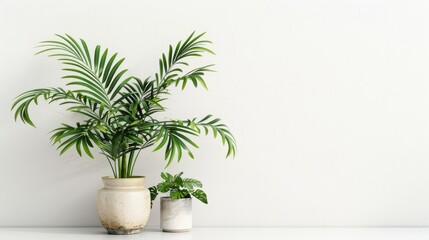 Plants displayed at home white background room for text